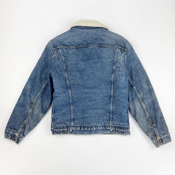 Vintage Levis San Francisco Sherpa Lined Denim Trucker Jacket Made in USA - Picture 5 of 7
